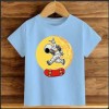 Çocuk Mavi Pamuklu Baskili T-shirt